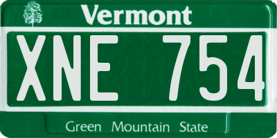 VT license plate XNE754