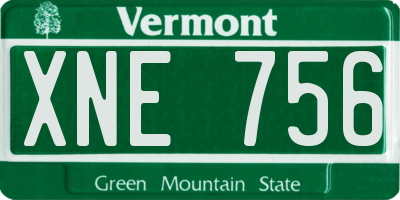 VT license plate XNE756