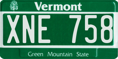 VT license plate XNE758