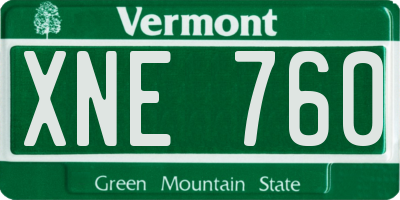 VT license plate XNE760