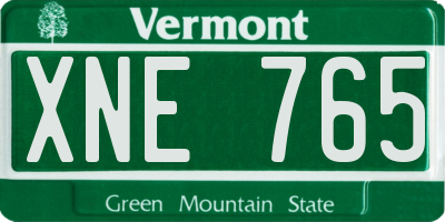 VT license plate XNE765