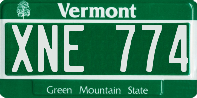 VT license plate XNE774