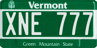 VT license plate XNE777