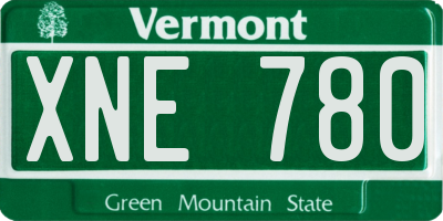 VT license plate XNE780