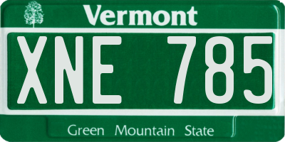 VT license plate XNE785