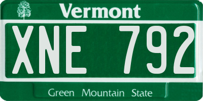 VT license plate XNE792