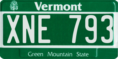 VT license plate XNE793
