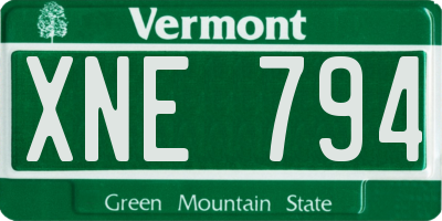 VT license plate XNE794