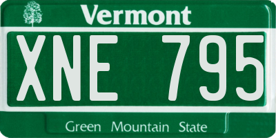 VT license plate XNE795