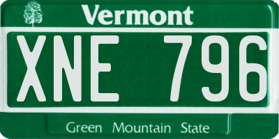 VT license plate XNE796