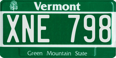VT license plate XNE798