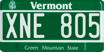 VT license plate XNE805