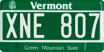VT license plate XNE807