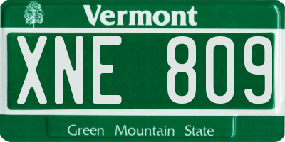 VT license plate XNE809