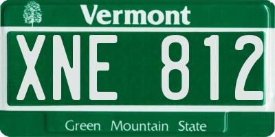 VT license plate XNE812