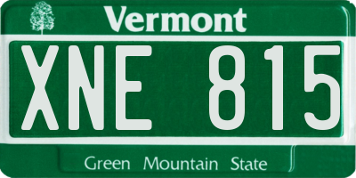 VT license plate XNE815