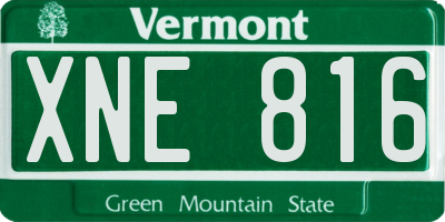 VT license plate XNE816