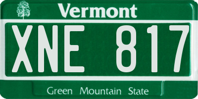 VT license plate XNE817