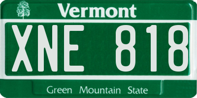 VT license plate XNE818