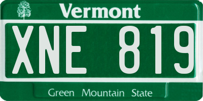 VT license plate XNE819