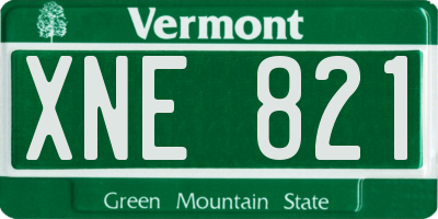 VT license plate XNE821