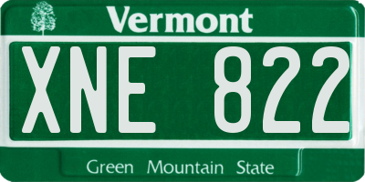 VT license plate XNE822