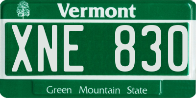 VT license plate XNE830