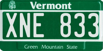 VT license plate XNE833