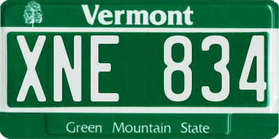 VT license plate XNE834
