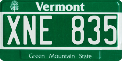 VT license plate XNE835