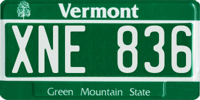 VT license plate XNE836