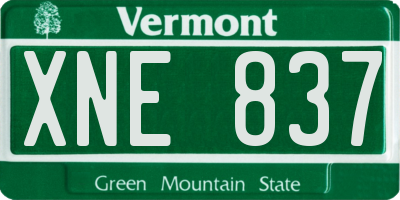 VT license plate XNE837