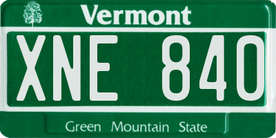 VT license plate XNE840