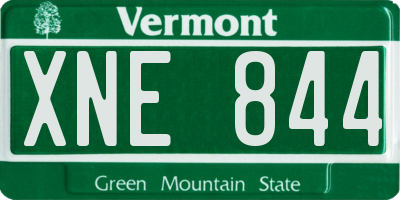 VT license plate XNE844