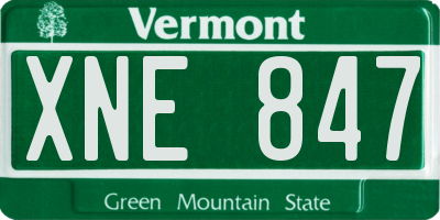 VT license plate XNE847