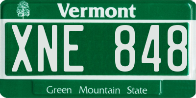 VT license plate XNE848