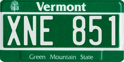 VT license plate XNE851