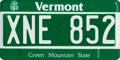VT license plate XNE852