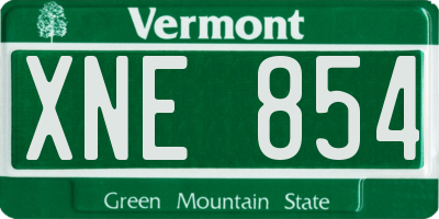 VT license plate XNE854