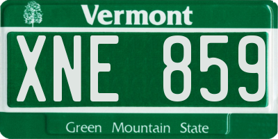 VT license plate XNE859