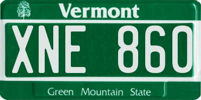 VT license plate XNE860