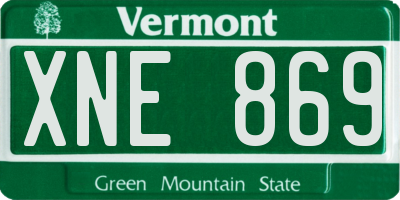 VT license plate XNE869