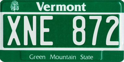 VT license plate XNE872