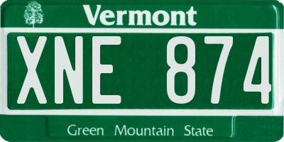 VT license plate XNE874