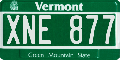 VT license plate XNE877