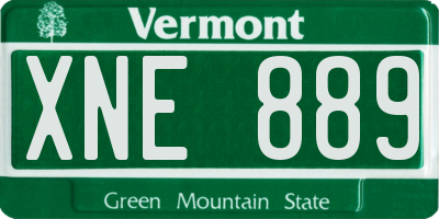 VT license plate XNE889
