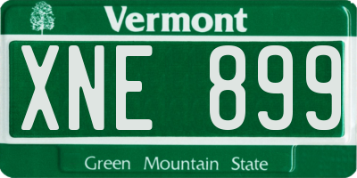 VT license plate XNE899