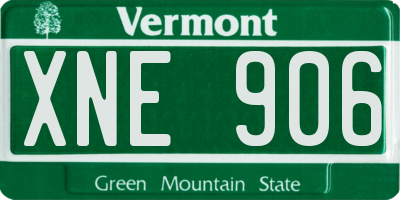 VT license plate XNE906
