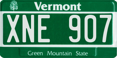 VT license plate XNE907
