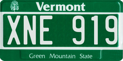 VT license plate XNE919